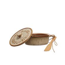 Stoneware Brie Baker With Bamboo Knife