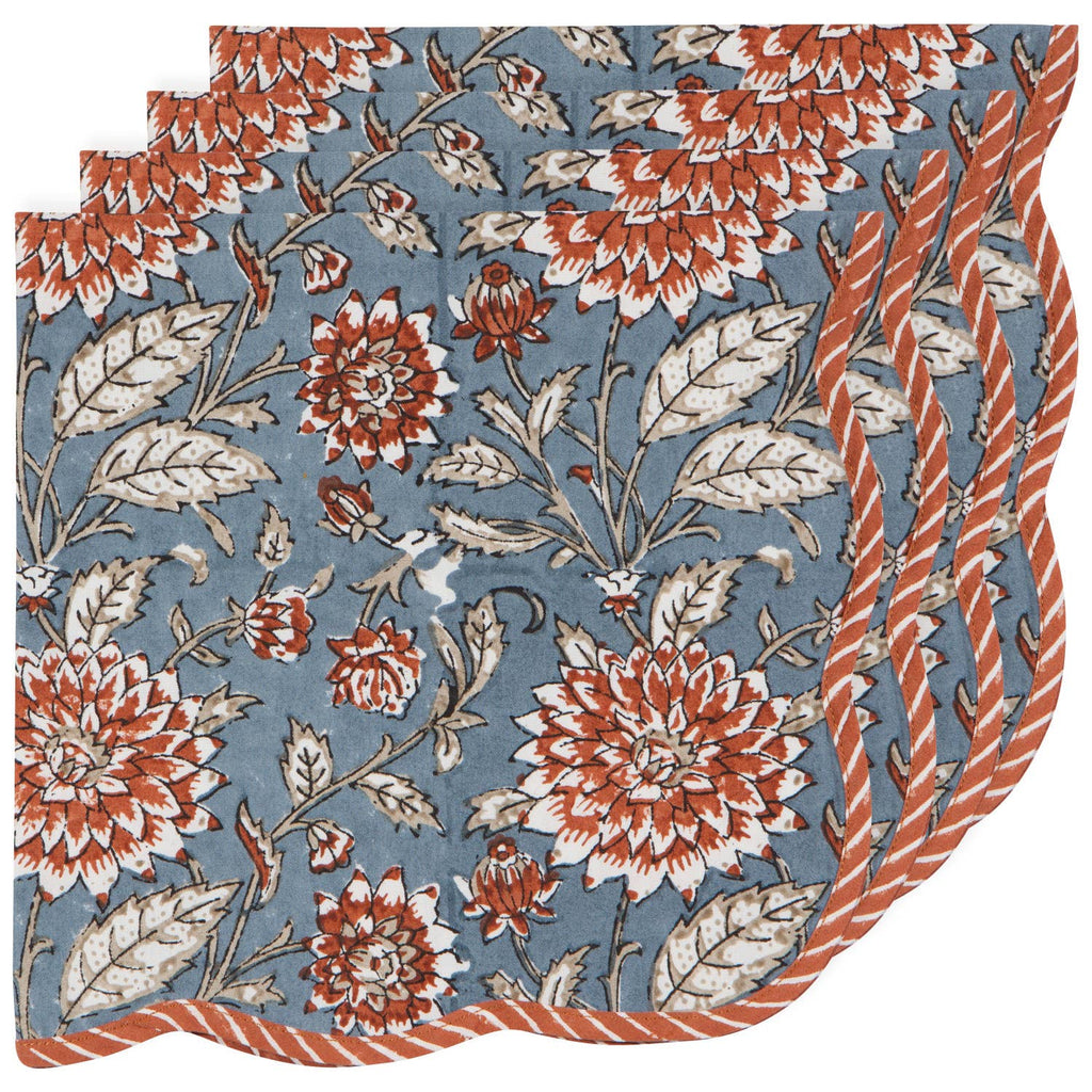 Dahlia Block Print Napkins S/4