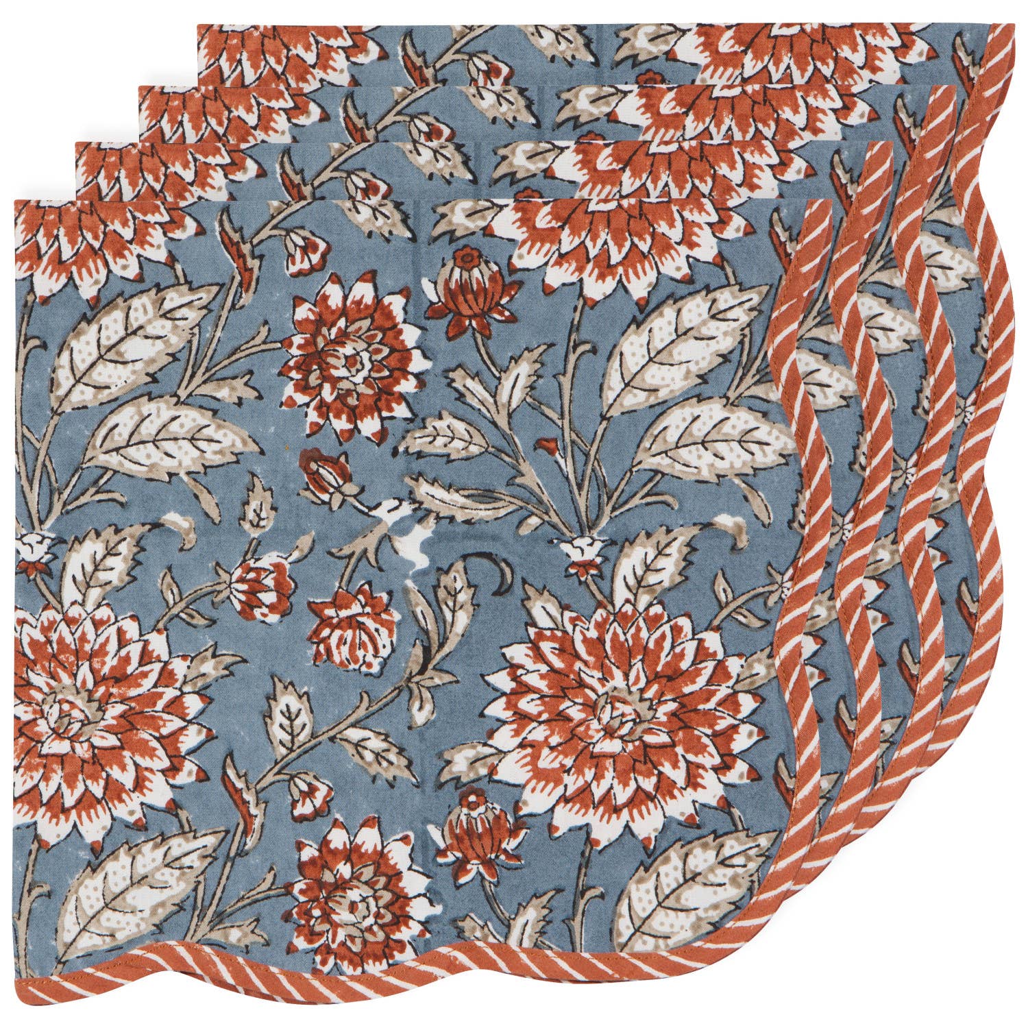 Dahlia Block Print Napkins S/4