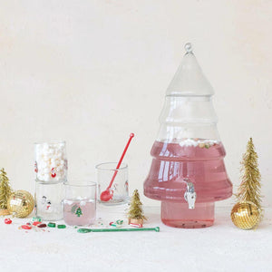 Drinking Glass with Embedded Holiday Icon