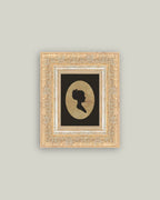 Silhouette of Woman Facing Left Framed Antique Art