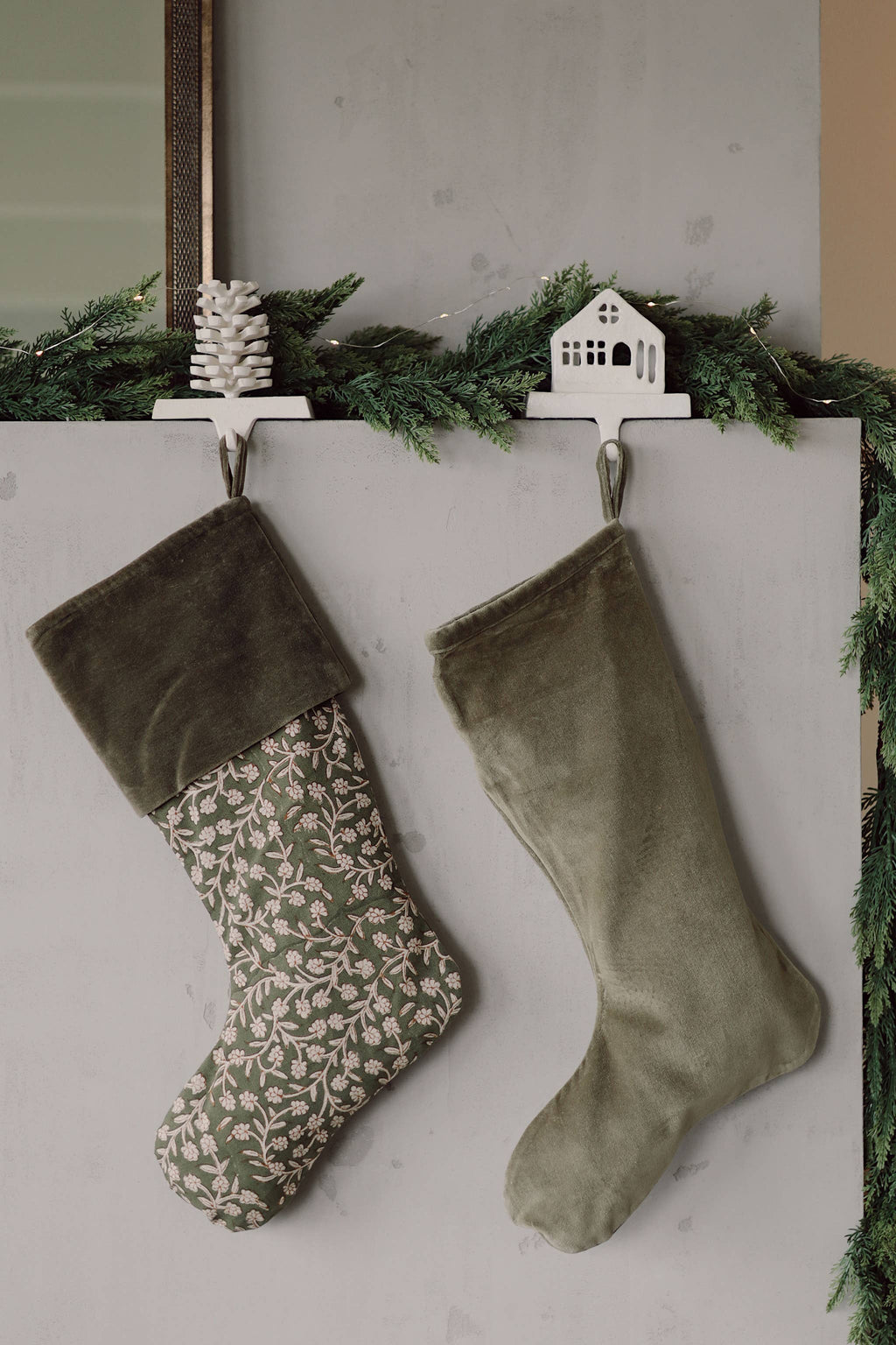 Vera Velvet Stocking Olive