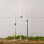 Med Metal Verde Green Patina Candle Holder