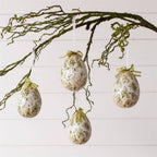 Green Toile Decoupage Large Egg