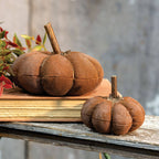 Primitive Pumpkin Decorative Tabletop Object, 2.5"