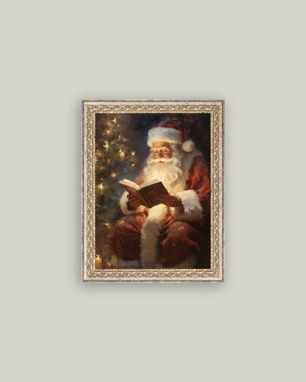 Classic Santa Framed Antique Art