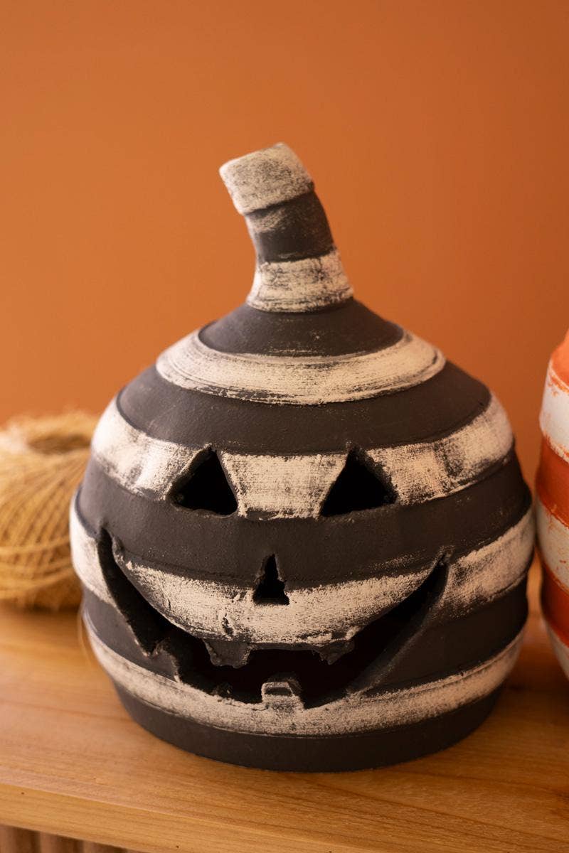 Lg Orange Striped Jack-O-Lantern