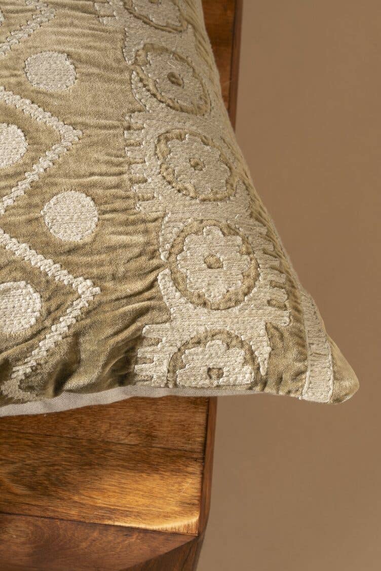 16x24 Velvet Embroidered Pillow