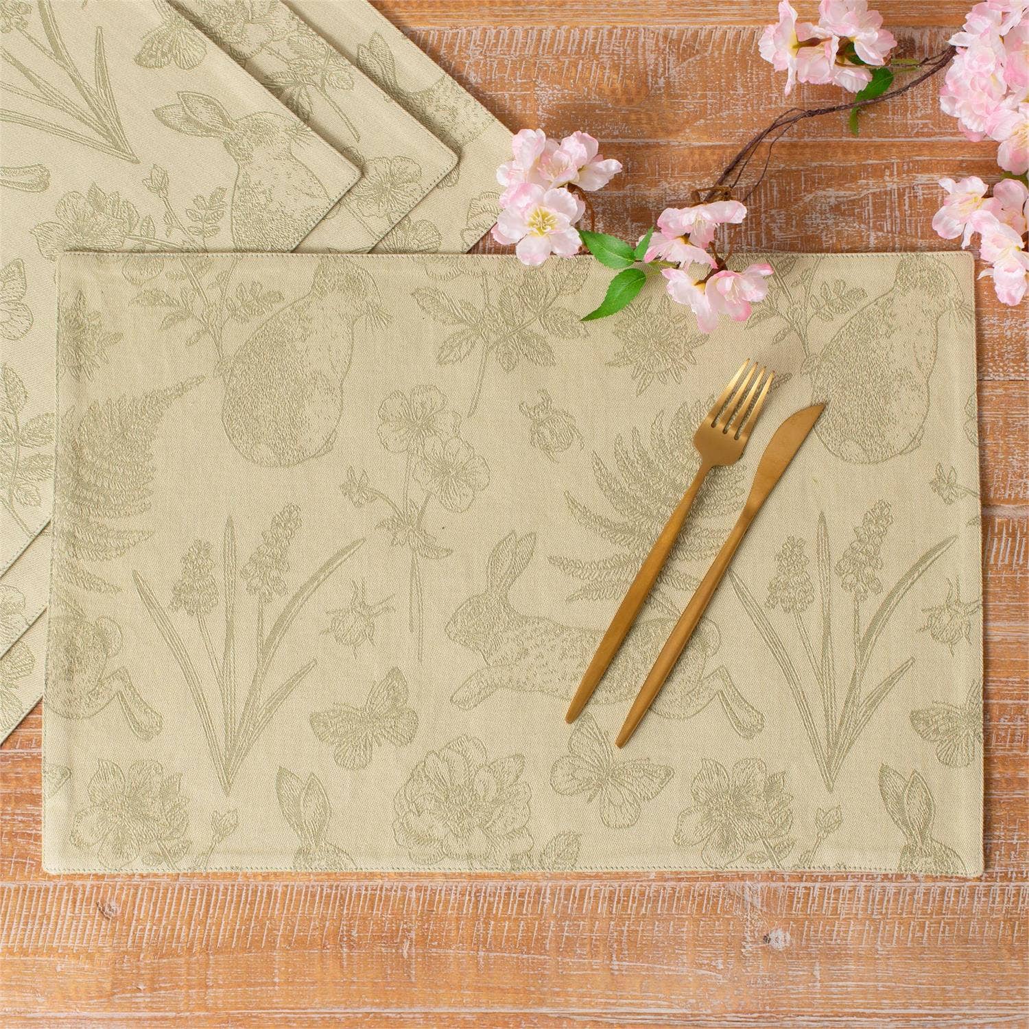 Rabbit & Fern Jacquard Placemat
