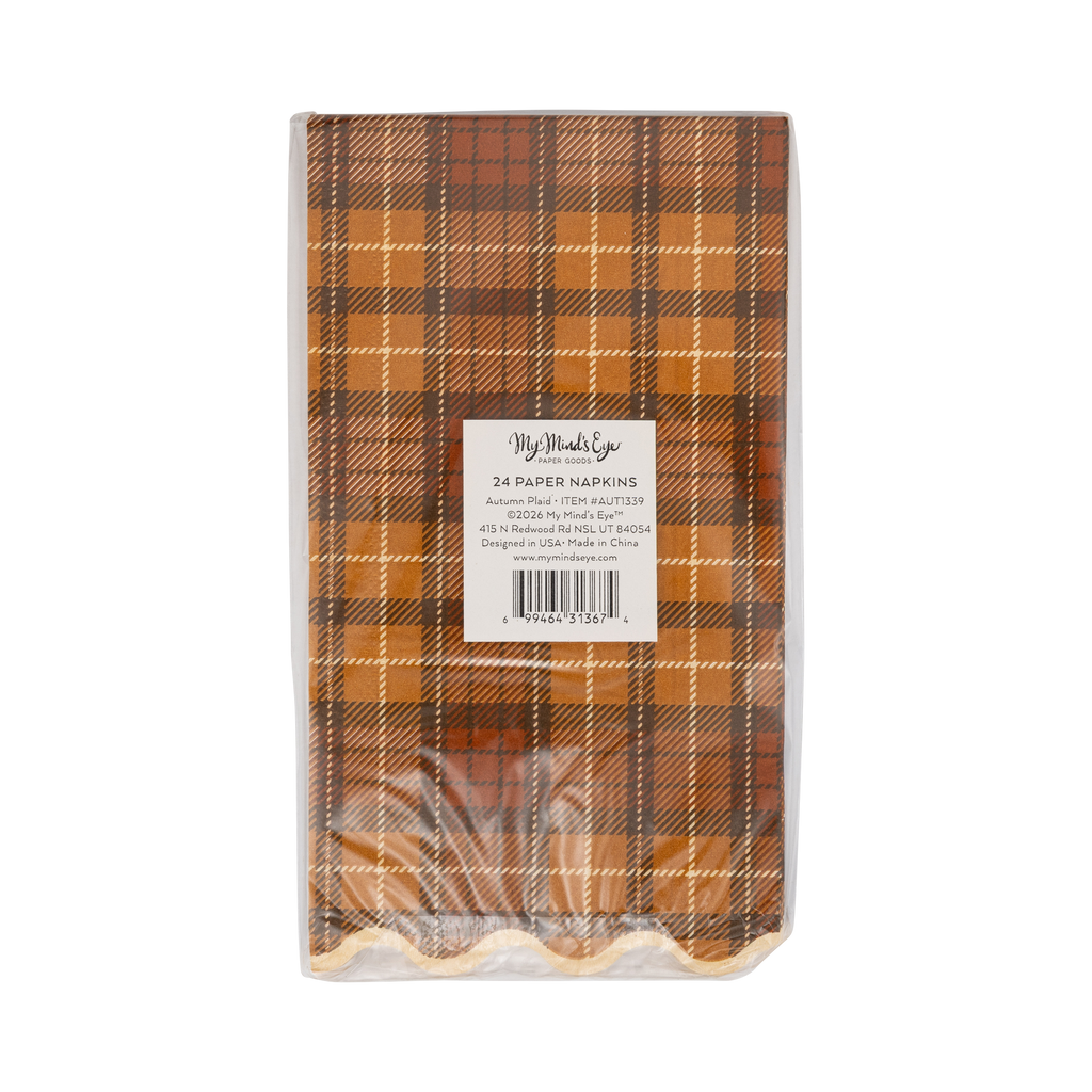 AUT1339 - Autumn Plaid Dinner Paper Napkins