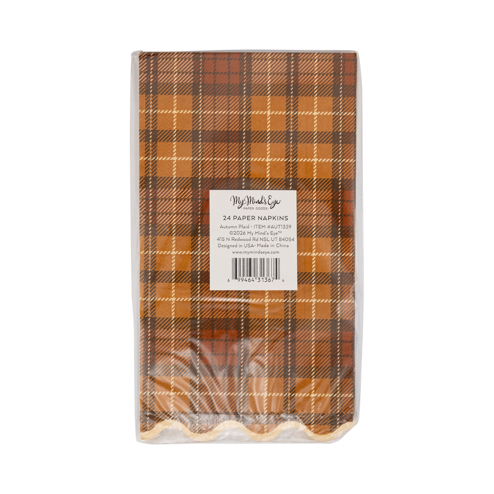 AUT1339 - Autumn Plaid Dinner Paper Napkins