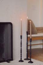 Sm Nova Forged Tall Candlestick Blk