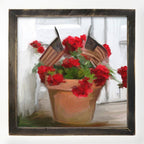 Geraniums with Flags