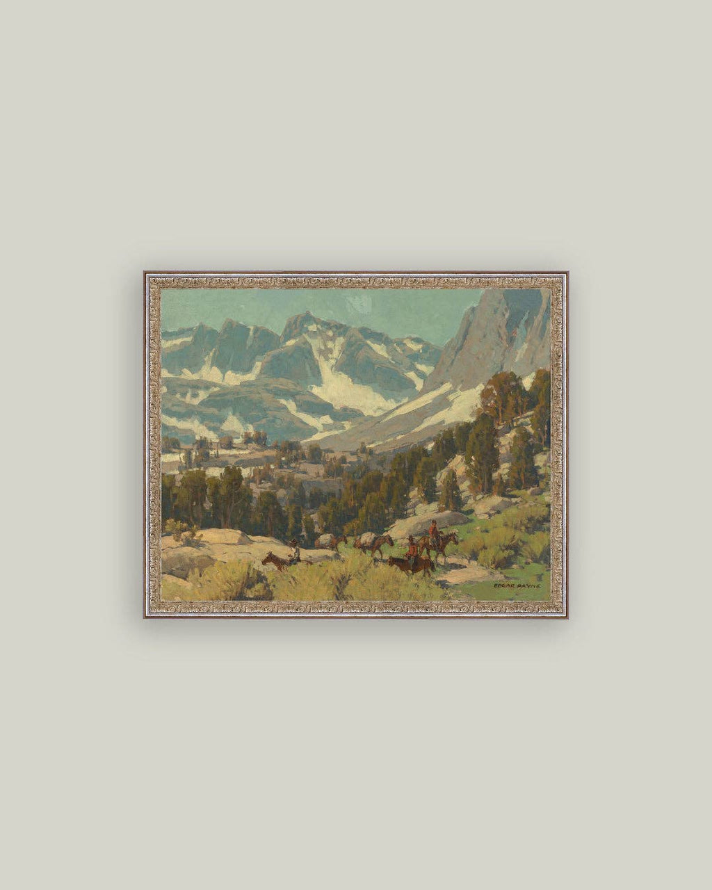 Sierra Grande, Pack Train Framed Antique Art