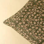 20x20 Wildvine Block Print Pillow, Olive