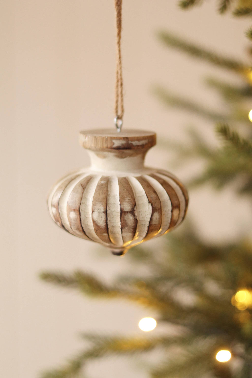 Wooden Spindle Holiday Ornament