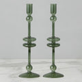 Emerald Glass Candlestick  - Large