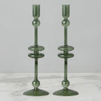 Emerald Glass Candlestick  - Large