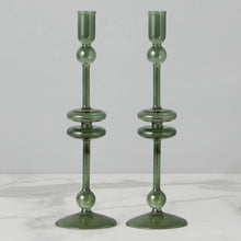 Emerald Glass Candlestick  - Large