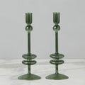 Emerald Glass Candlestick - Medium