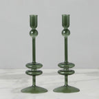 Emerald Glass Candlestick - Medium