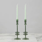 Emerald Glass Candlestick - Medium