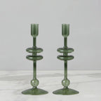 Emerald Glass Candlestick - Small