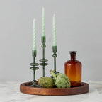Emerald Glass Candlestick  - Large