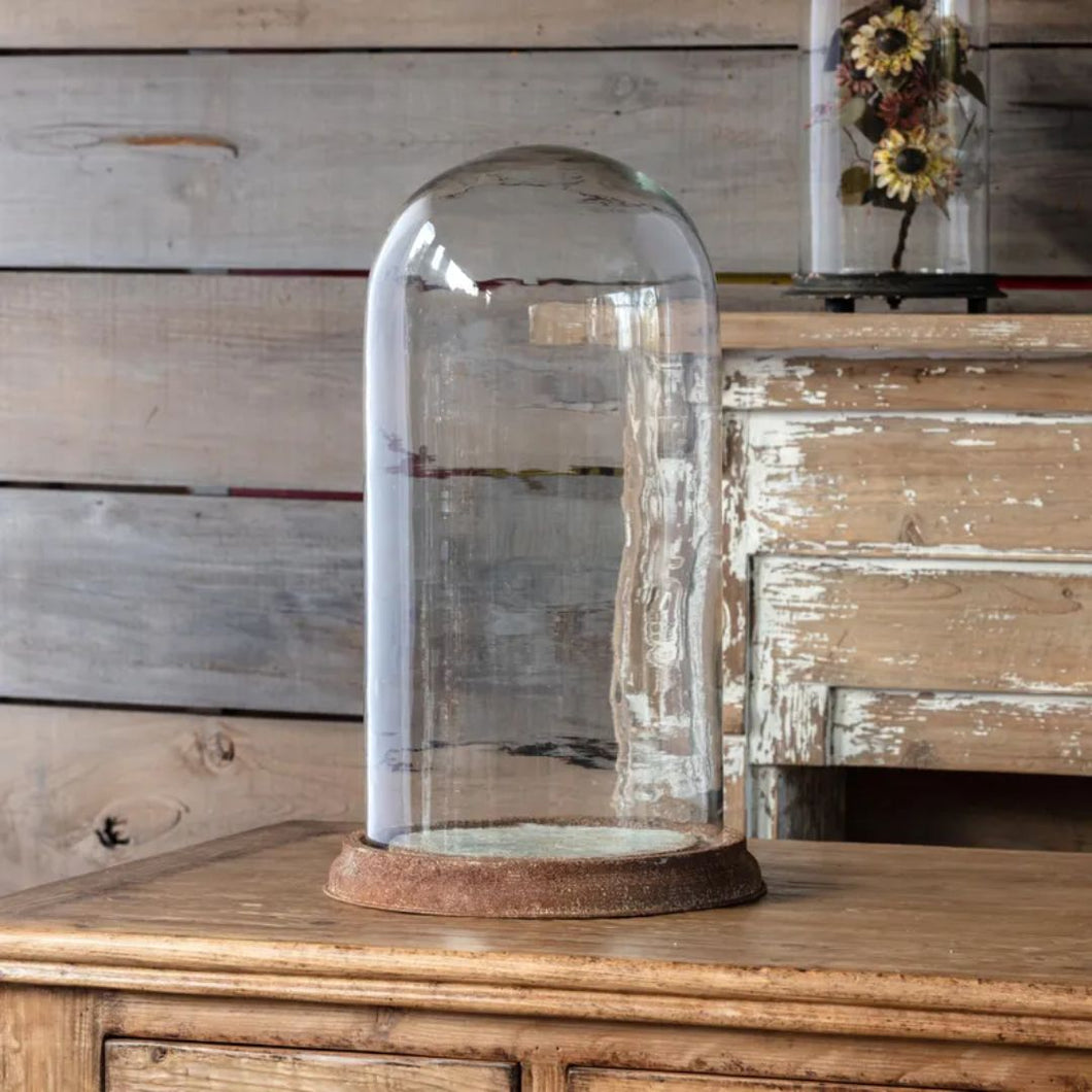 Estate Glass Dome with Weathered Base