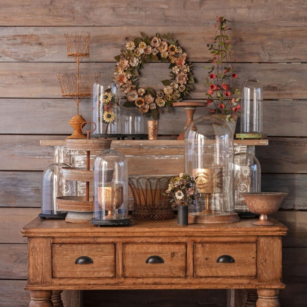 Estate Glass Dome with Weathered Base