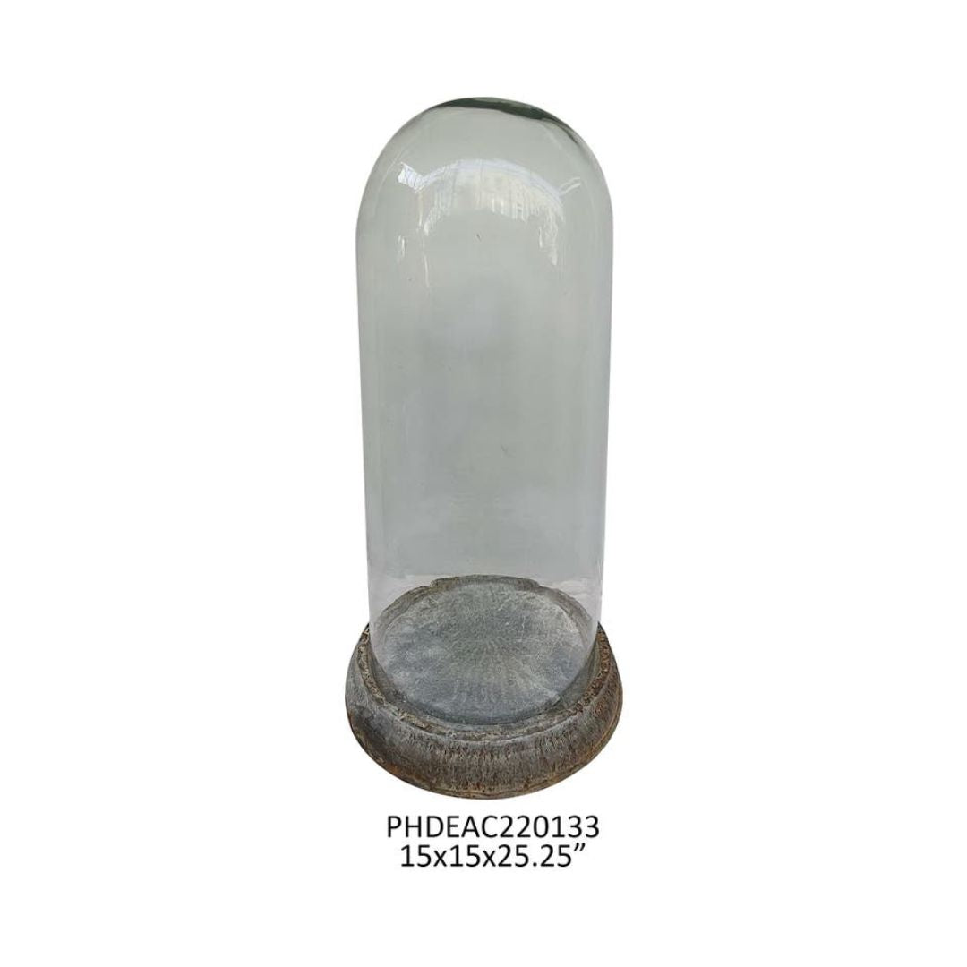 Estate Glass Dome with Weathered Base