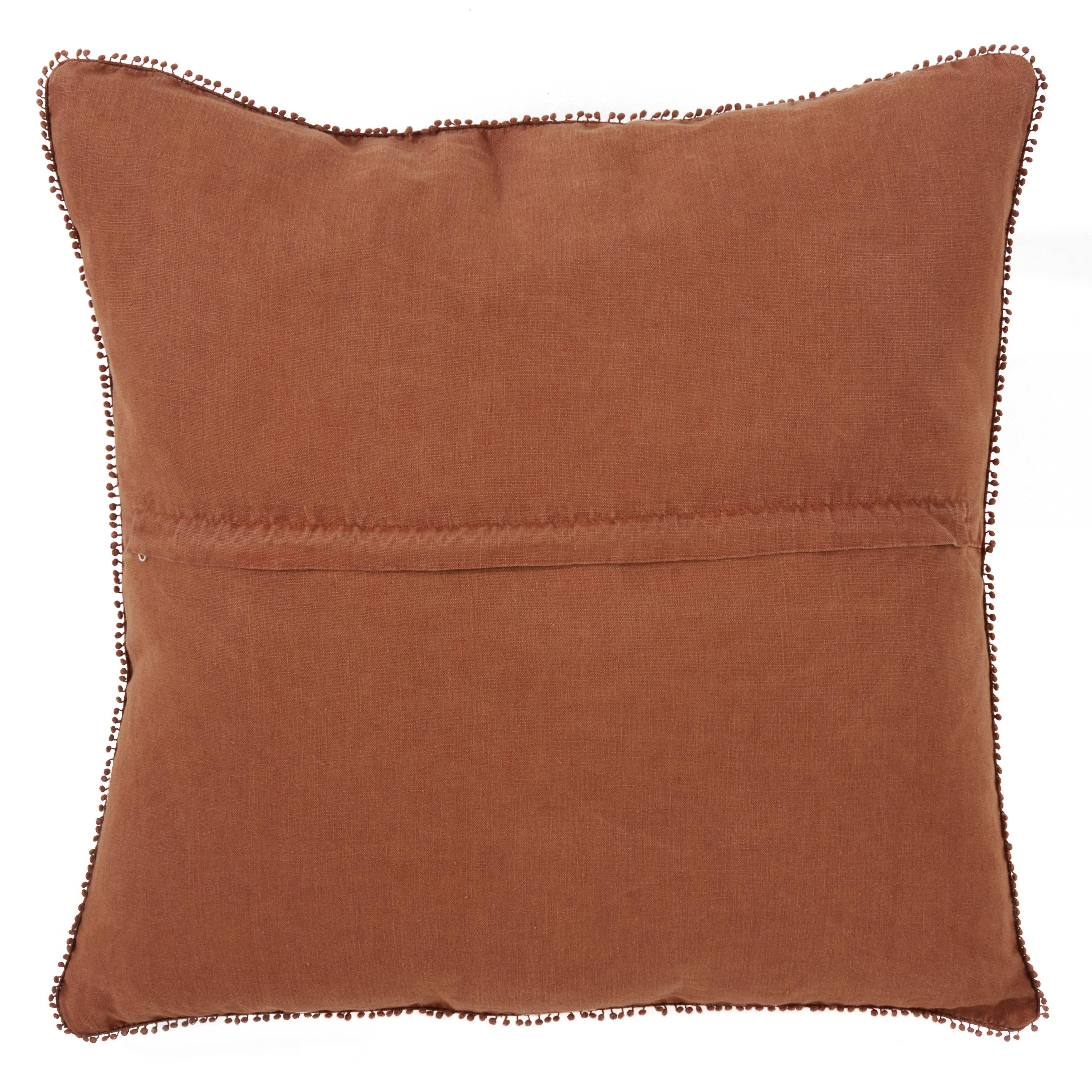 Pompom Design Pillow - Down Filled