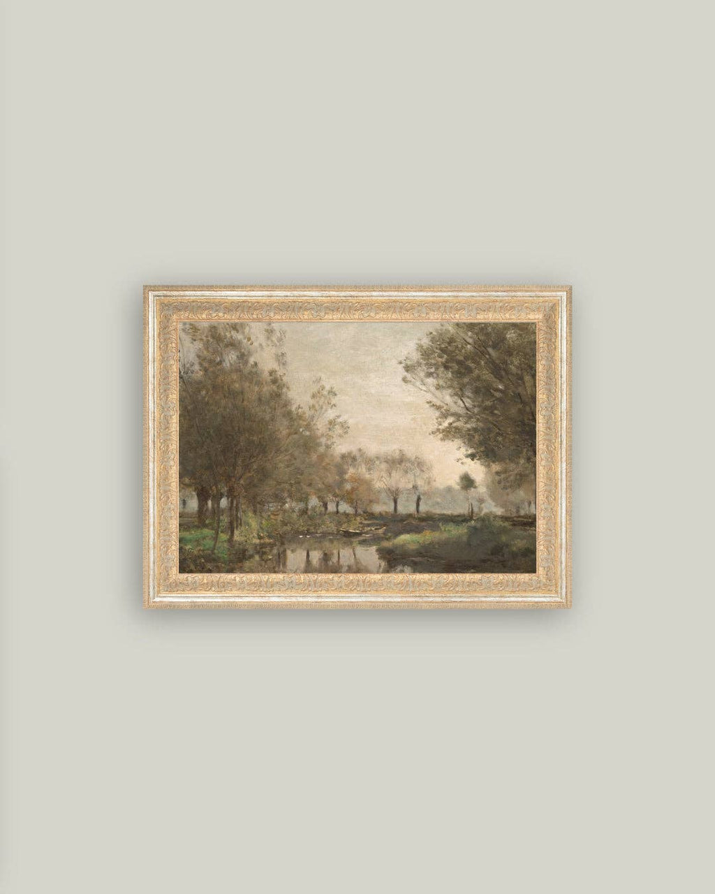 The Creek Framed Antique Art - 24" x 20"