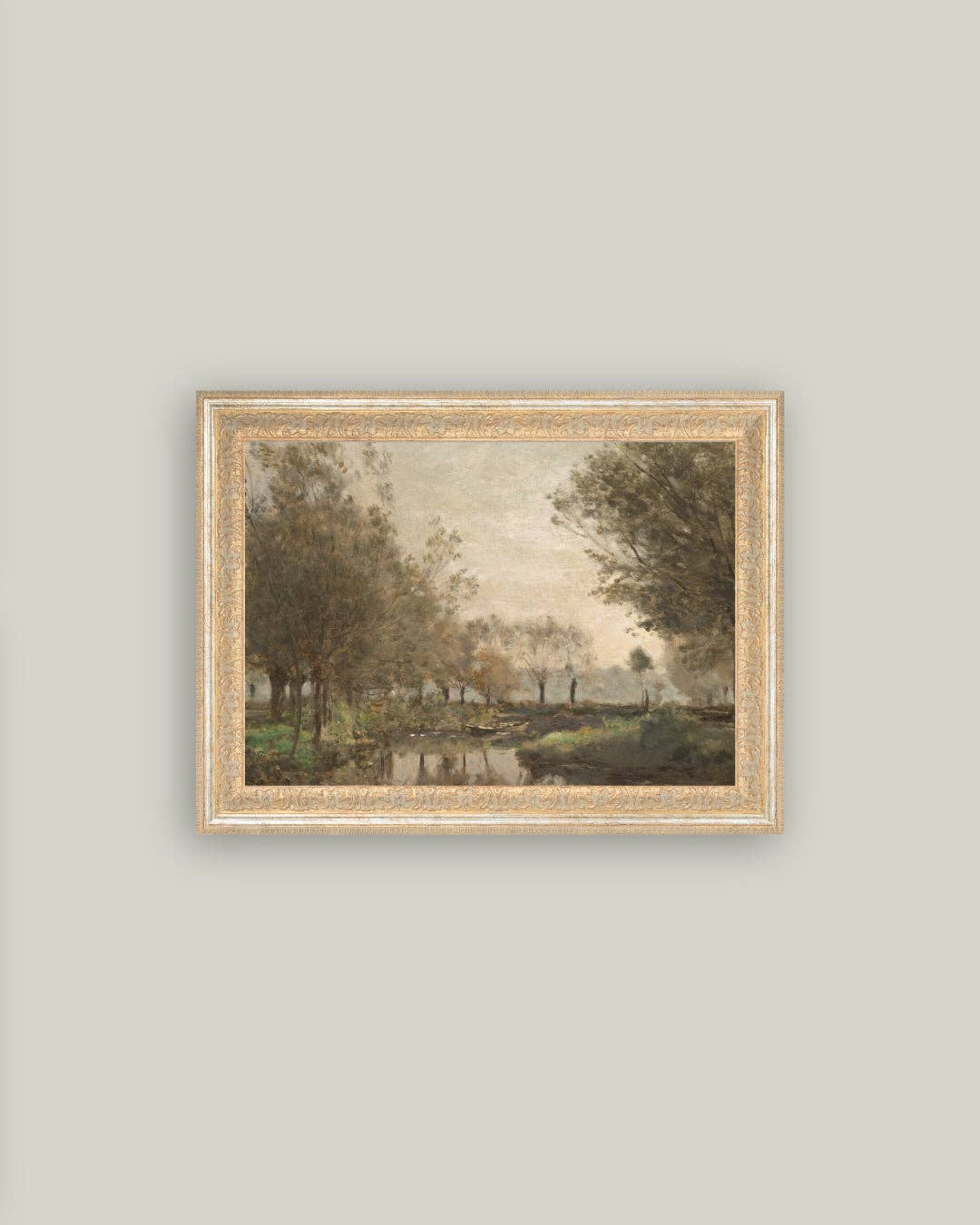 The Creek Framed Antique Art - 24" x 20"