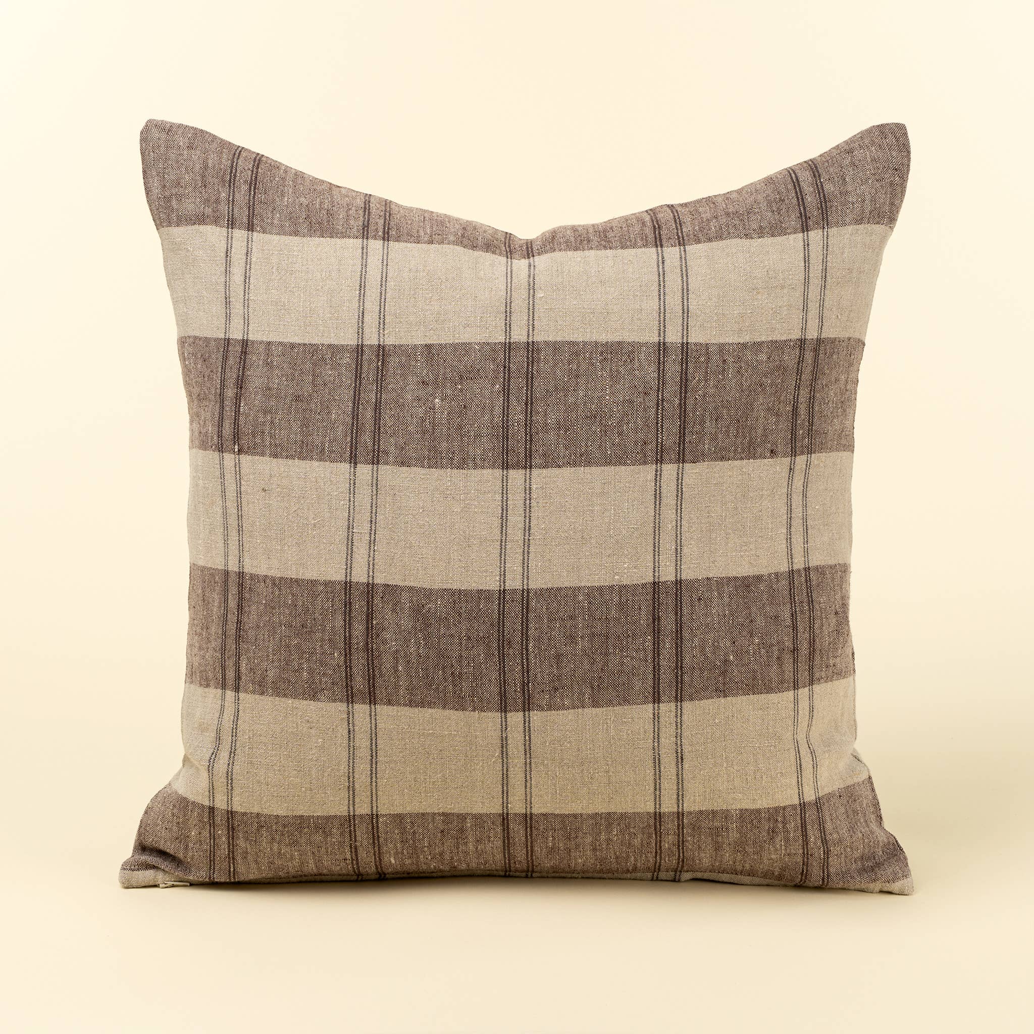 20x20 Fieldstone Plaid Linen Pillow