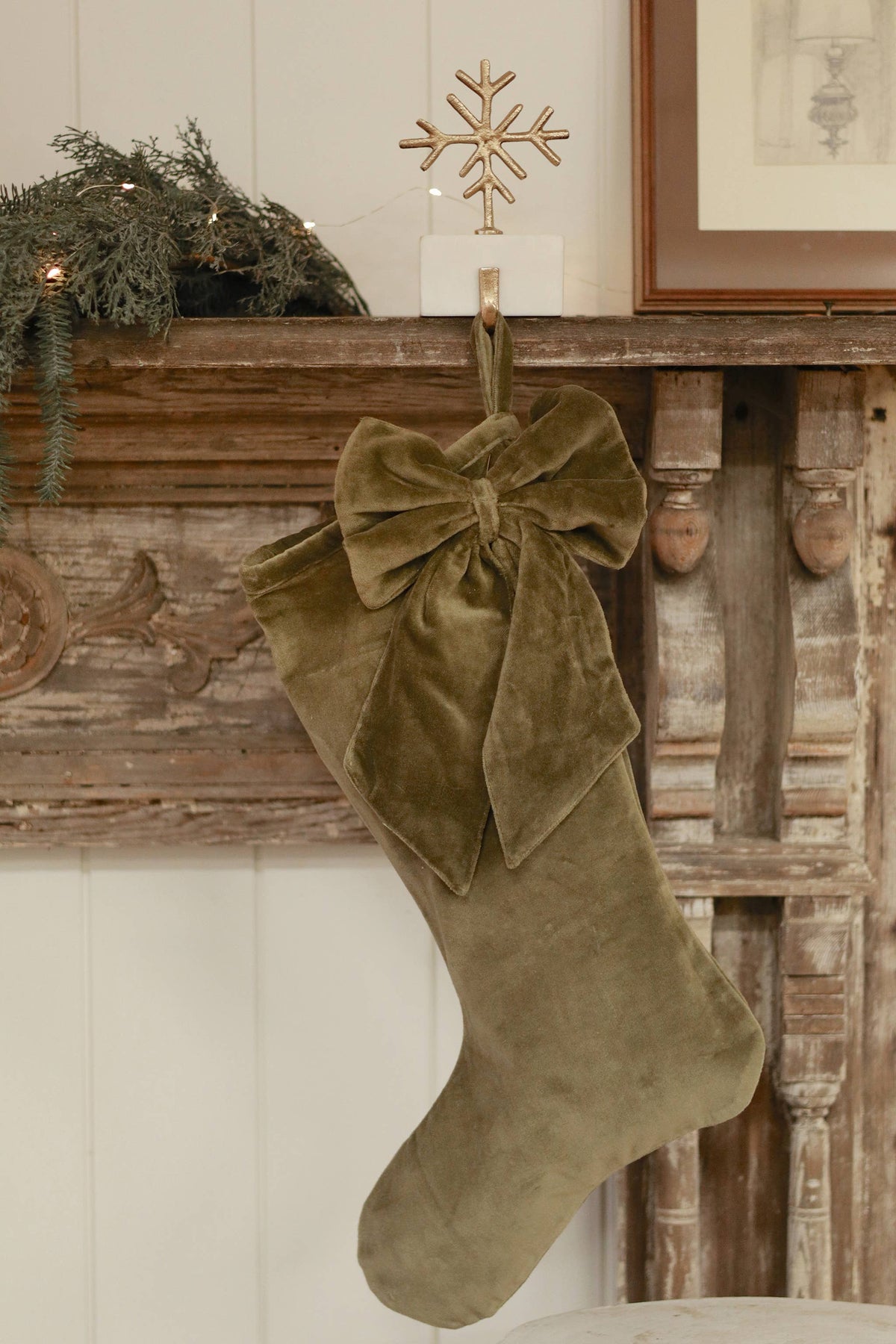 Vera Velvet Stocking Olive