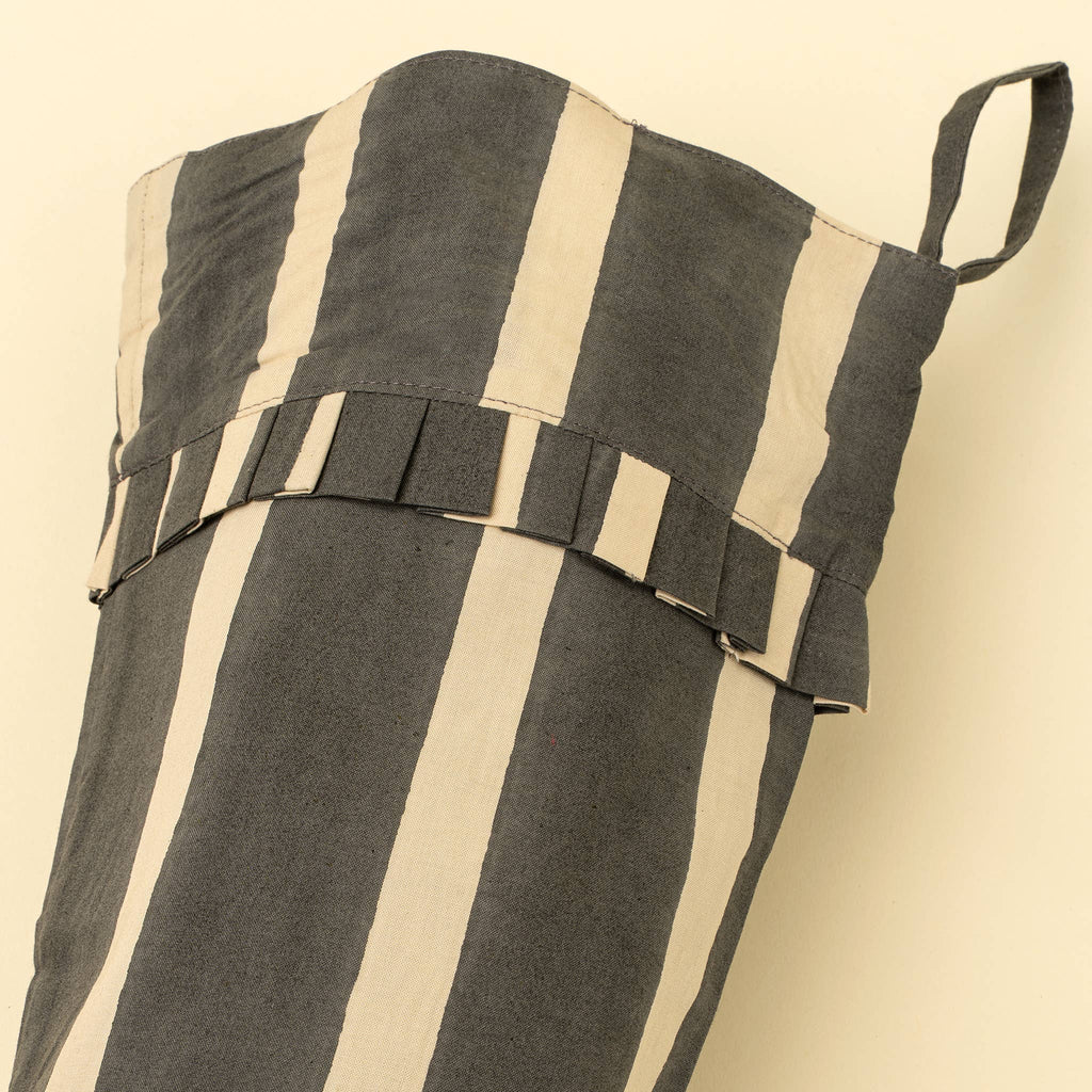 Block Print Stripe Stocking, Charcoal