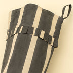 Block Print Stripe Stocking, Charcoal