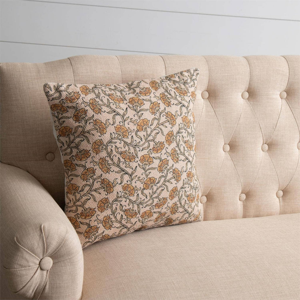 Knubby Slub Block Print Pillow