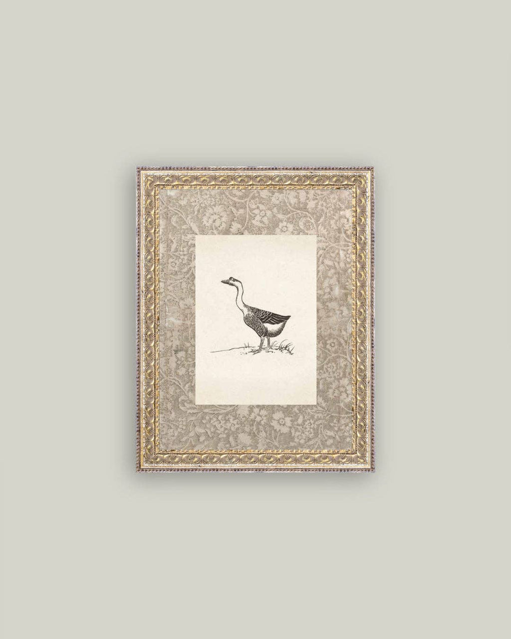 Single Goose Framed Antique Art