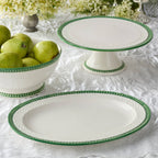 Le Jardin Embossed Rattan Footed Cake Plate