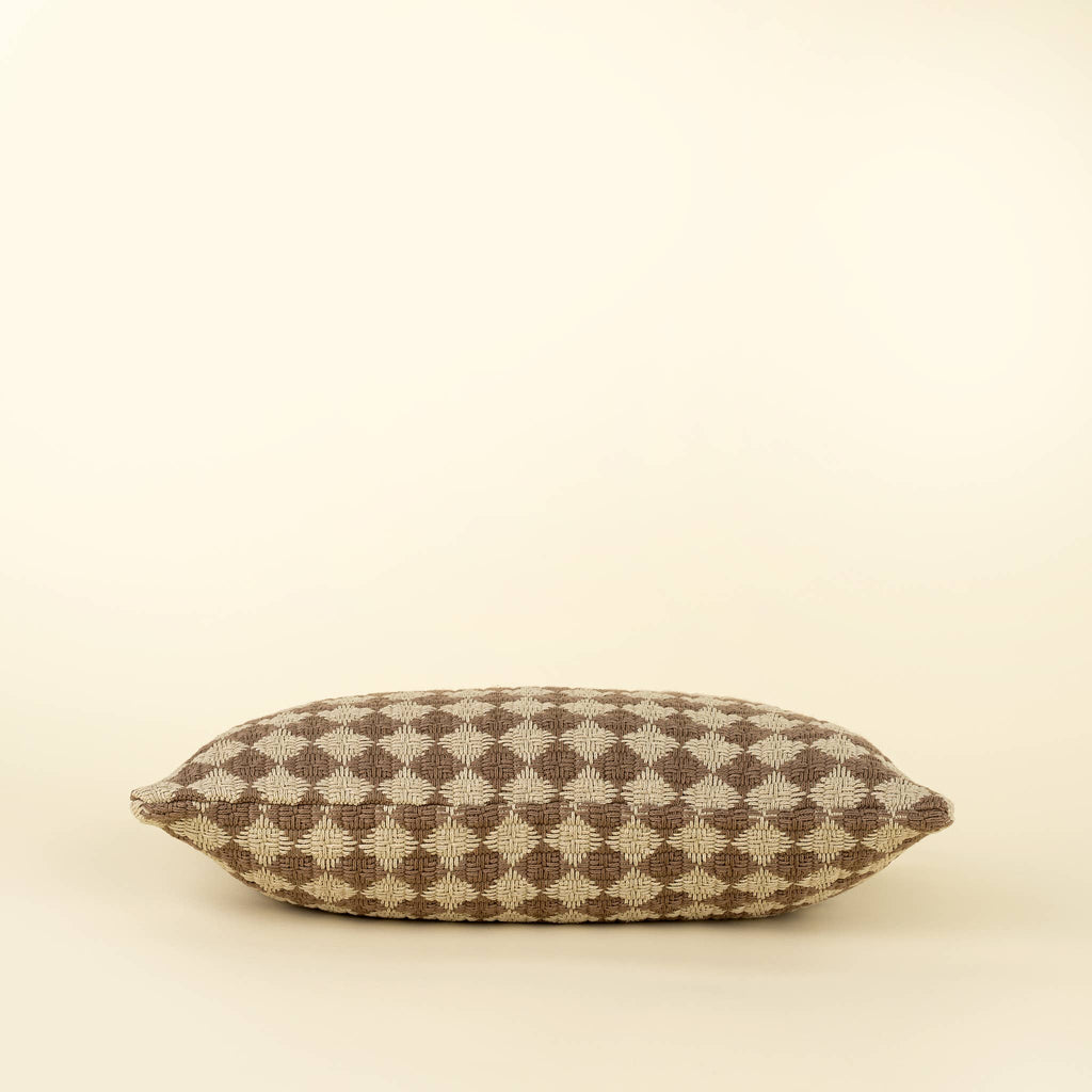 21x12 Check Weave Pillow -Brown