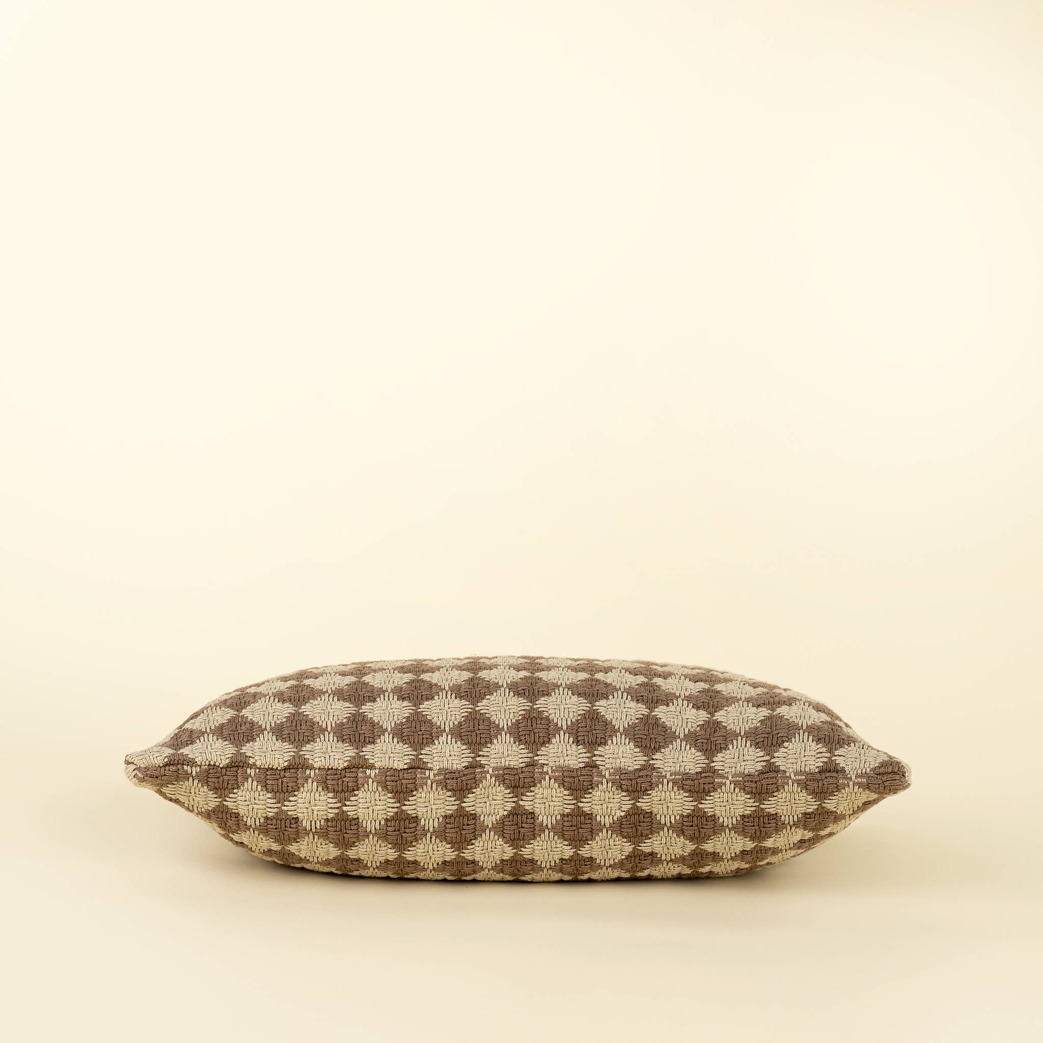 21x12 Check Weave Pillow -Brown