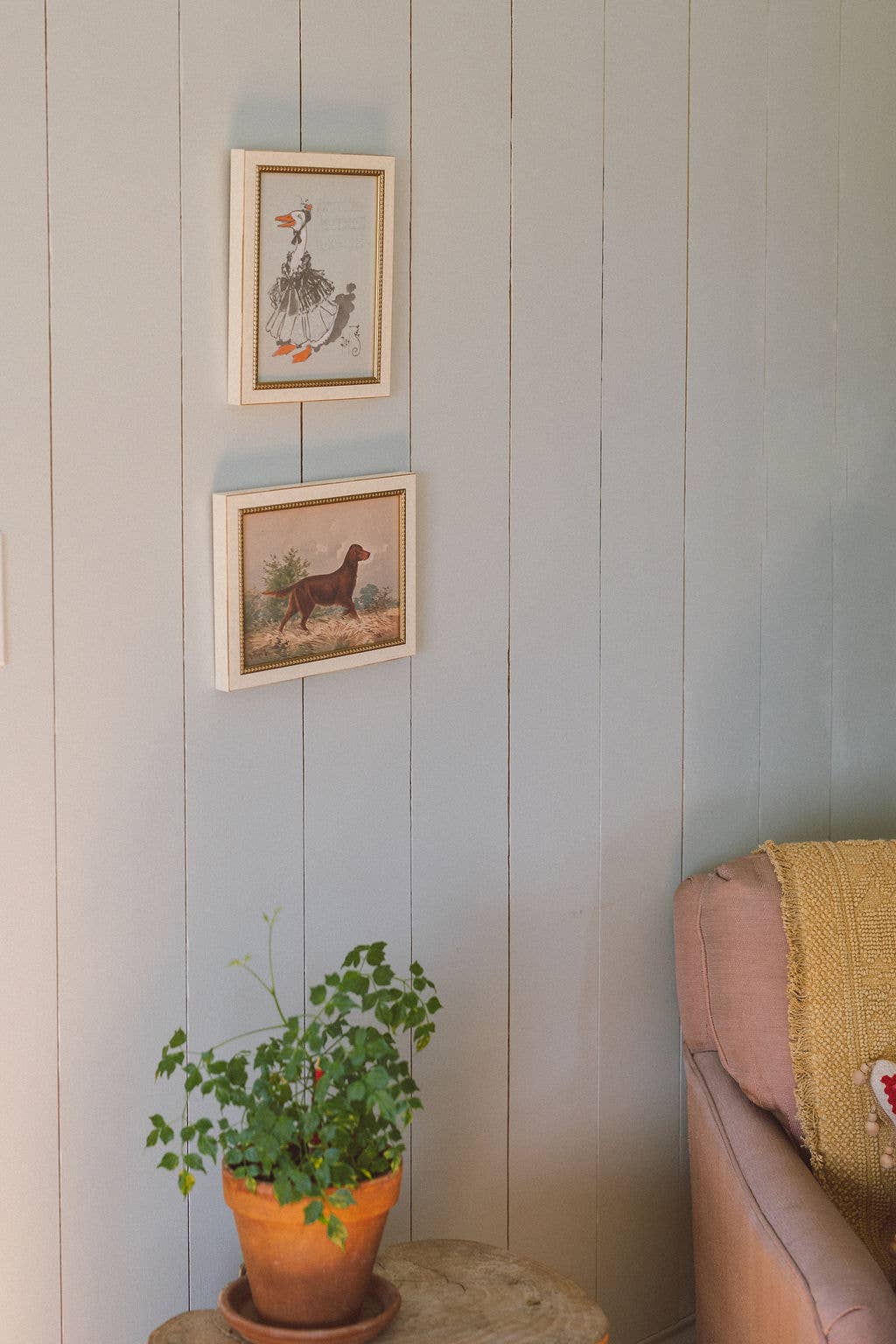 Standing Retriever Framed Antique Art
