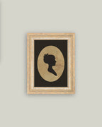 Silhouette of Woman Facing Left Framed Antique Art