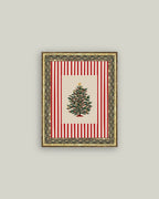 Peppermint Stripe Tree Framed Antique Art