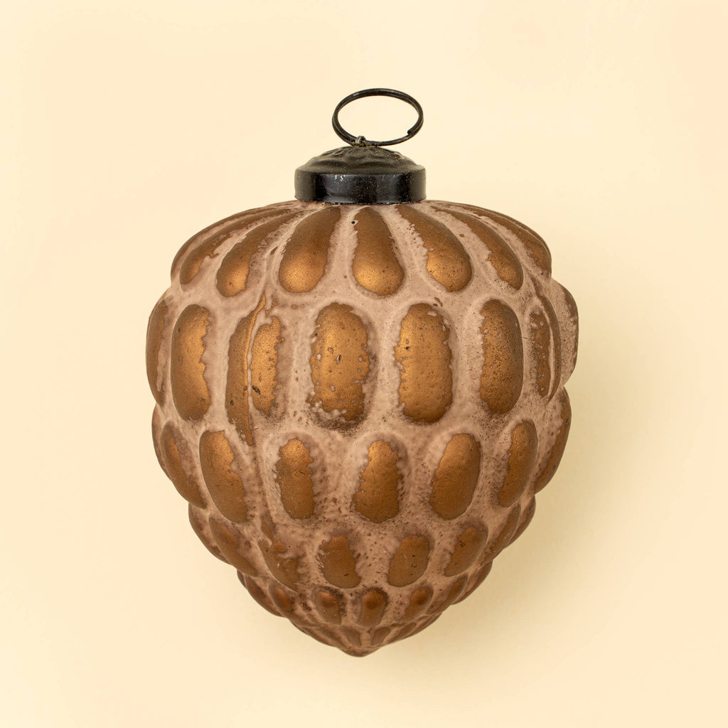 Heirloom Cone Rustic Pink Orn.