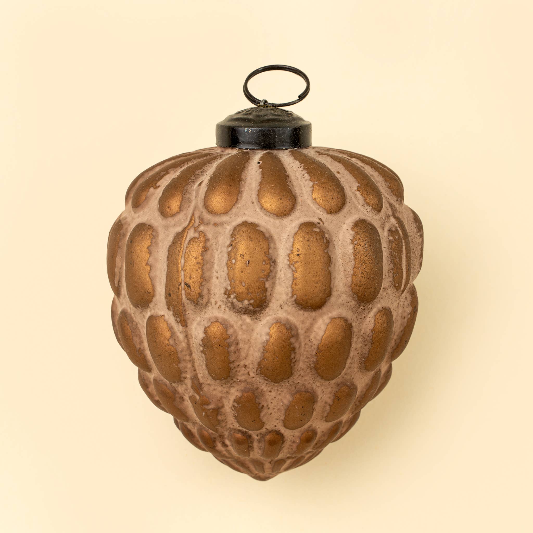 Heirloom Cone Rustic Pink Orn.