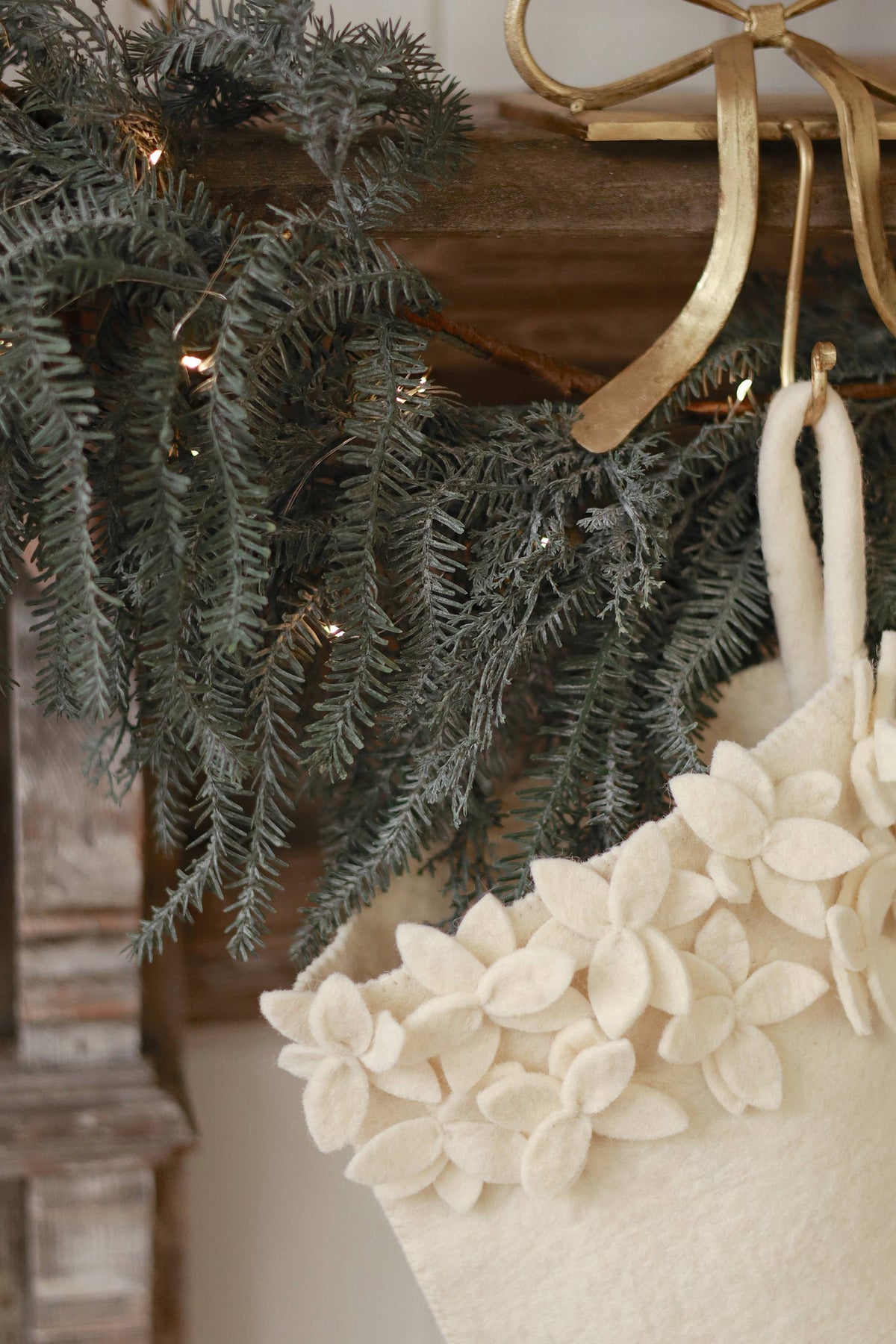 Winter Bloom Felt Stocking