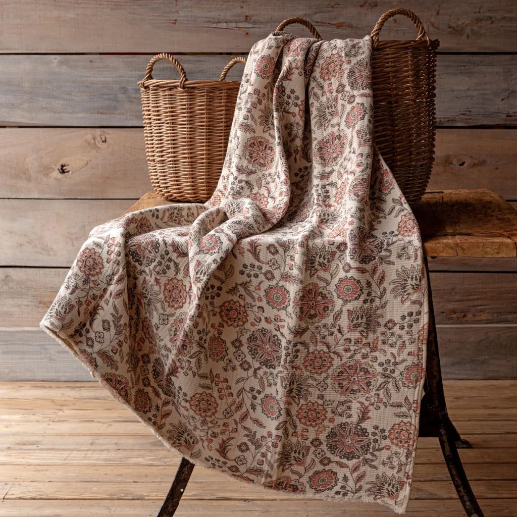 Fennel Botanical Print Cotton Throw Blanket